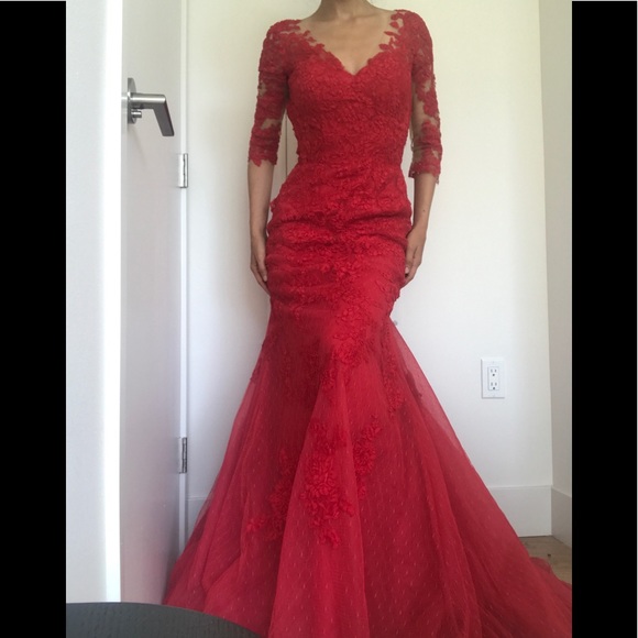 Heart Shaped Red Evening Dresses